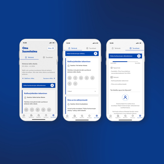 Oma Suunnitelma löytyy elokuun jälkeen vain Terveystalo-sovelluksesta
